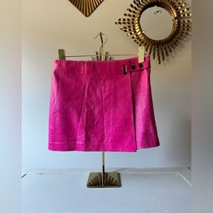 Alexander Wang - Fuchsia Plong Lambskin Leather Mini Skirt